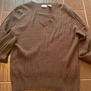 Brown v-neck sweater